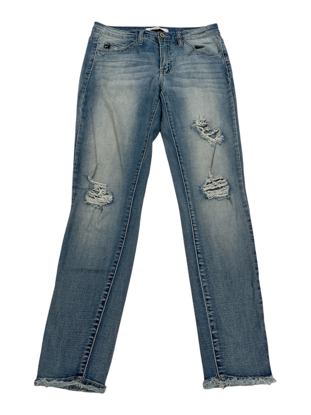 KanCan Distressed Ankle Skinny Jeans Mid Rise Sz 9/28 Raw Hem KC11072
